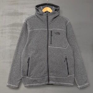 The North Face Gordon Lyons Full Zip Hoodie Grey Heather Fleece Jacket Large